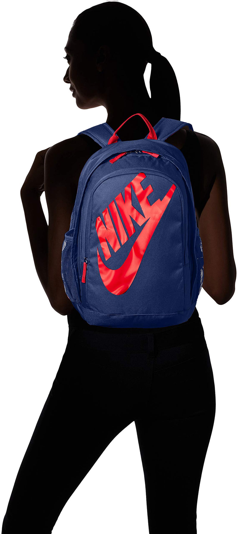 Nike Sportswear Hayward Futura Backpack for Men, Large Backpack with Durable Polyester Shell and Padded Shoulder Straps, Blue Void/University Red/University Red - backpacks4less.com