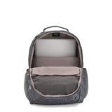 Kipling Seoul Large 15" Laptop Metallic Backpack Steel Gr Metal - backpacks4less.com