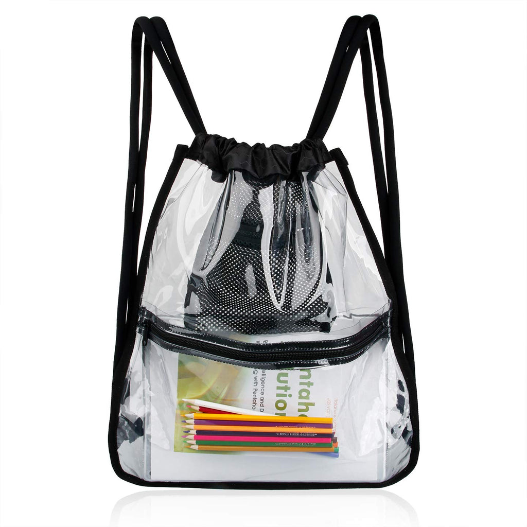 Heavy-duty Large Clear Drawstring Bag Waterproof PVC Drawstring Backpa–