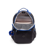 Kipling Seoul Go Large Laptop Backpack Black Contrast Blue - backpacks4less.com