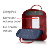Fjallraven - Kanken Mini Classic Backpack for Everyday, Royal Blue/Ox Red - backpacks4less.com