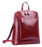 Heshe Women's Vintage Leather Backpack Casual Daypack for Ladies and Girls (Wine-R) - backpacks4less.com