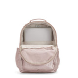 Kipling Seoul Large 15" Laptop Metallic Backpack Metallic Rose - backpacks4less.com