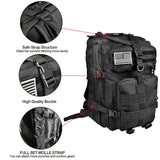 NOOLA Military Tactical Backpack Large Army 3 Day Assault Pack Molle Bag Black - backpacks4less.com