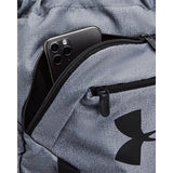 Under Armour unisex Undeniable Sackpack, Pitch Gray Medium Heather (012)/Metallic Silver, One Size Fits Most