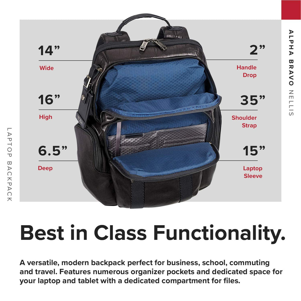 TUMI - Alpha Bravo Nellis Leather Laptop Backpack - 15 Inch Computer Bag for Men and Women TUMI - Alpha Bravo Nellis Leather Laptop Backpack - 15 Inch Computer Bag for Men and Women