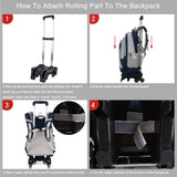Rolling Backpack, Fanspack 2019 New Wheeled Backpack Trolley School Bags for Boys Backpack with 6 Wheels Kids Backpack - backpacks4less.com