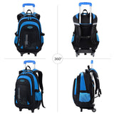 Boys Rolling Backpack, Fanspack Roller Backpack for Kids School Bag Wheeled Primary Backpack for Boys - backpacks4less.com