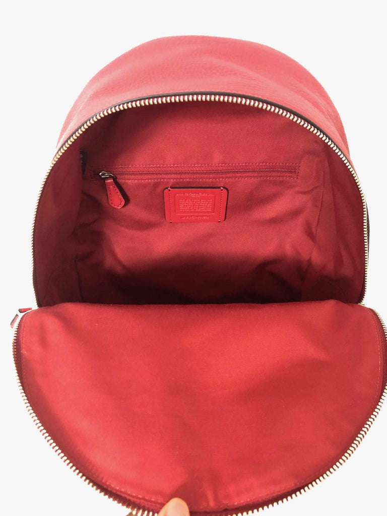 Coach F30550 Medium Charlie Backpack (SV/Bright Cardinal) - backpacks4less.com