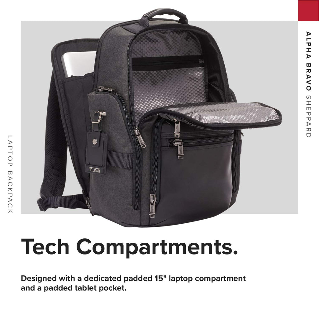 alpha bravo sheppard deluxe brief pack laptop backpack TUMI - Alpha Bravo Sheppard Deluxe Brief Pack Laptop Backpack - 15 Inch Computer Bag for Men and Women