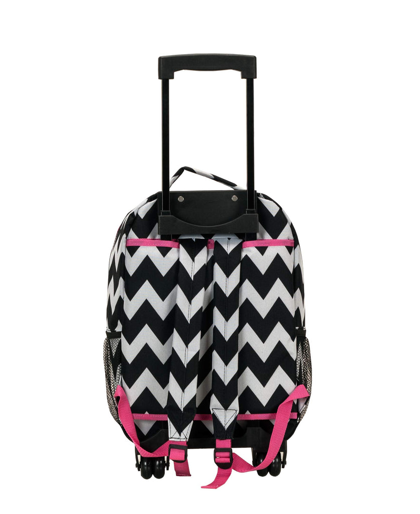 Rockland 17" Rolling Backpack, Pinkchevron, One Size - backpacks4less.com