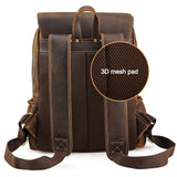 Tiding Genuine Leather Backpack 14 Inch Laptop Backpack Vintage Travel College School Bag Daypack for Men - backpacks4less.com