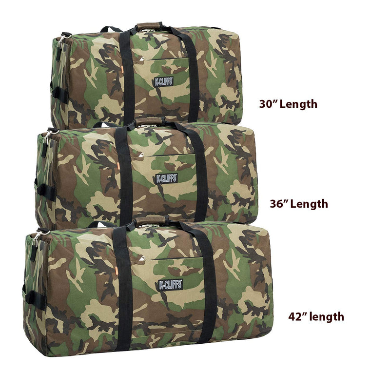 Heavy Duty Cargo Duffel Large Sport Gear Drum Set Equipment Hardware Travel Bag Rooftop Rack Bag (42" x 20" x 20", Camouflage) - backpacks4less.com