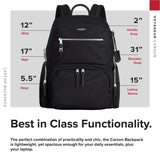 TUMI - Voyageur Carson Laptop Backpack - 15 Inch Computer Bag for Women - Black/Silver - backpacks4less.com