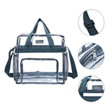 MAY TREE Clear Bag Stadium Approved, Cold-Resistant, Lightweight and Waterproof, Transparent Tote Bag and Gym Clear Bag, See Through Tote Bag for Work, Sports Games and Concerts-12 x12 x6 (Gray) - backpacks4less.com