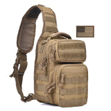 Tactical Sling Bag Military Single Shoulder Backpack Pack Range Bags Tan - backpacks4less.com