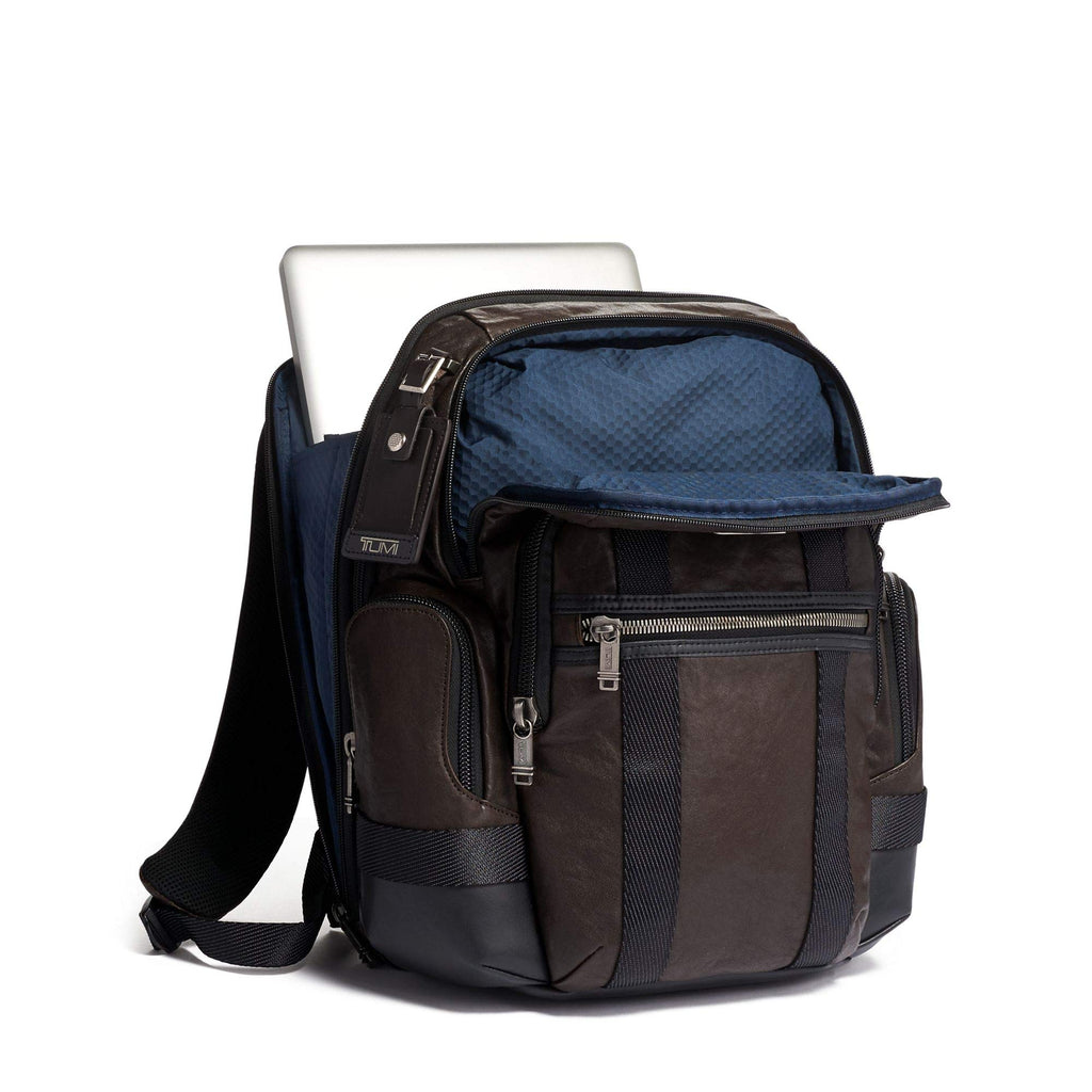 TUMI - Alpha Bravo Nathan Leather Laptop Backpack - 15 Inch Computer Bag for Men and Women - Dark Brown TUMI - Alpha Bravo Nathan Leather Laptop Backpack - 15 Inch Computer Bag for Men and Women - Dark Brown