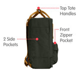 Fjallraven - Kanken Mini Classic Backpack for Everyday, Deep Forest/Acorn - backpacks4less.com
