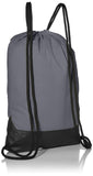 Nike Brasilia Training Gymsack, Drawstring Backpack with Zipper Pocket and Reinforced Bottom, Flint Grey/Flint Grey/White - backpacks4less.com