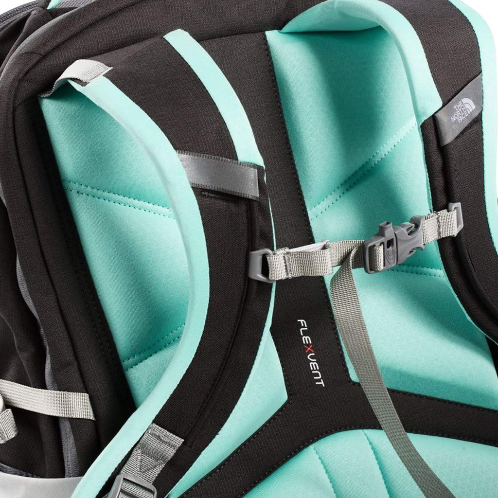 north face borealis backpack zinc grey surf green The North Face Women's Surge Laptop Backpack (Heather Rabbit Grey)