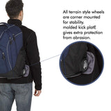 High Sierra Powerglide Lightweight Wheeled Laptop Backpack, fits most 17-inch laptop models, Ideal for High School and College Students True Navy/Black - backpacks4less.com