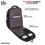 SWISSGEAR 5358 Ultimate Protection USB TSA Friendly Scansmart Laptop Backpack and Cable Lock Bundle-Black - backpacks4less.com