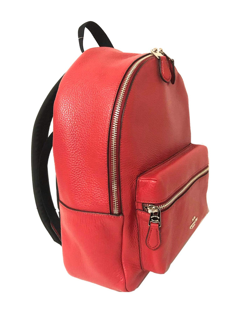 coach backpack f30550 Coach F30550 Medium Charlie Backpack (SV/Bright Cardinal)
