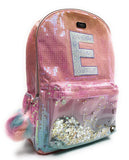 Justice Girls Ombre Initial Shaky Backpack Pink Bag Letter E - backpacks4less.com