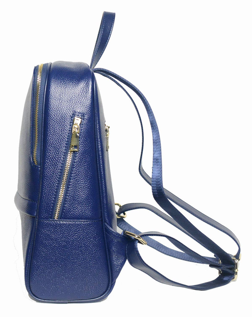 bright blue leather backpack Coolcy Hot Style Women Real Genuine Leather Backpack Fashion Bag (Royal Blue )