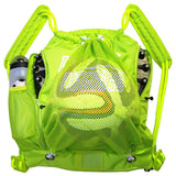 Tigerbro Soccer Backpack Basketball Sackpack with Detachable Mesh Sack Green Football Gear Bag with Nylon Ball Holder Shoe Compartment Waterproof for Boys Girls Women Men - backpacks4less.com