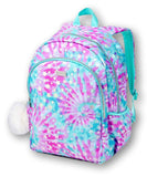 Justice Star and Tie Dye Kids School Backpack for Girls - Girls Backpack Bookbag for Toddler, Kindergarten, Elementary School, Middle School, Teens