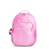 Kipling Seoul Go Large Metallic 15" Laptop Backpack Prom Pink Metallic - backpacks4less.com