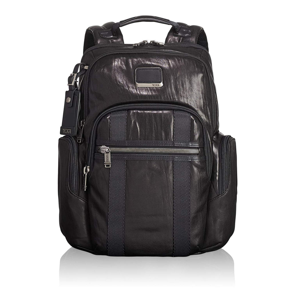 TUMI - Alpha Bravo Nellis Leather Laptop Backpack - 15 Inch Computer Bag for Men and Women - Black - backpacks4less.com