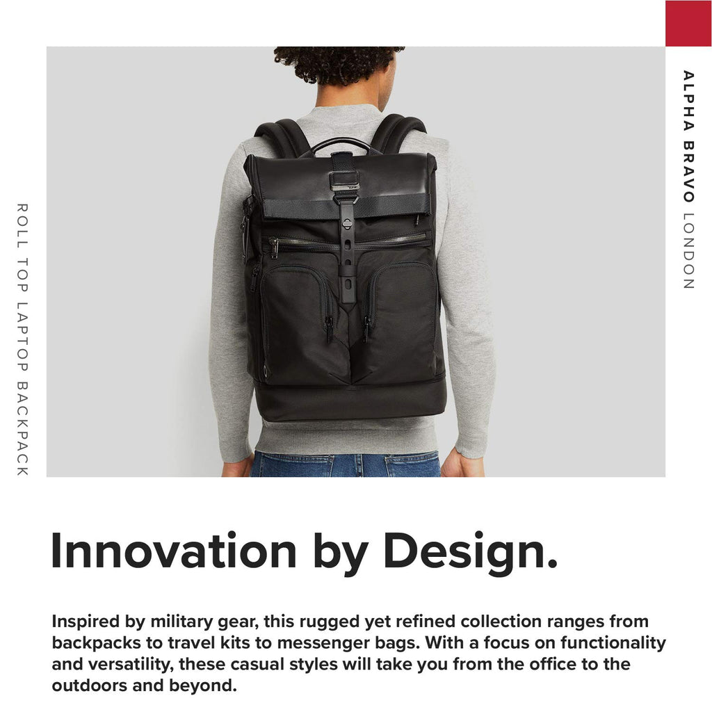 tumi backpack london roll top TUMI - Alpha Bravo London Roll Top Laptop Backpack - 15 Inch Computer Bag for Men and Women
