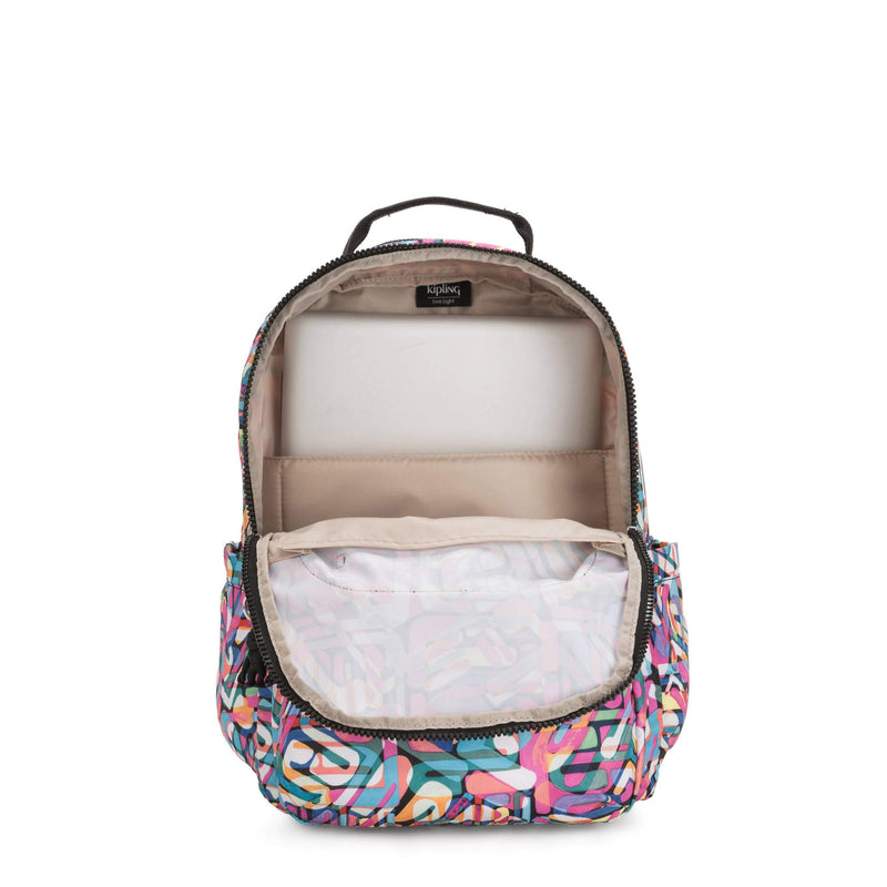 Kipling Seoul Large 15" Laptop Printed Backpack Wild Melody - backpacks4less.com