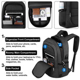 Travel Laptop Backpack, Anti Theft Business Laptop Backpack with USB Charging Port and Headphone Interface fits Under 17.3" Laptop, for College Student Work Men & Women - backpacks4less.com
