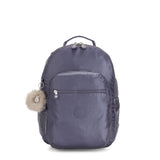 Kipling Seoul Large 15" Laptop Metallic Backpack Enchanted Purple Metallic - backpacks4less.com