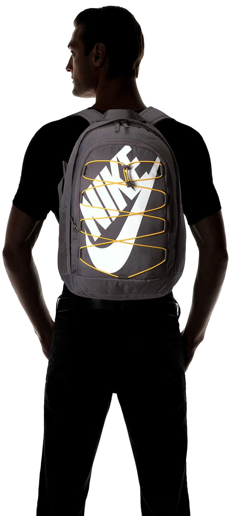 Nike Hayward 2.0 Backpack, Nike Backpack for Women and Men with Polyester Shell & Adjustable Straps, Thunder Grey/University Gold/White - backpacks4less.com