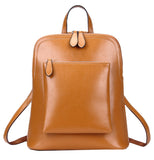 Heshe Women's Vintage Leather Backpack Casual Daypack for Ladies and Girls (Brown-R-D) - backpacks4less.com