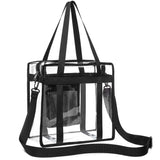 iSPECLE Clear Bag, Clear Tote Bag NFL Stadium Approved for Concert, Sport Football Games, Works, Shoulder Strap for Women Men 12 x 12 x 6 inch Black - backpacks4less.com