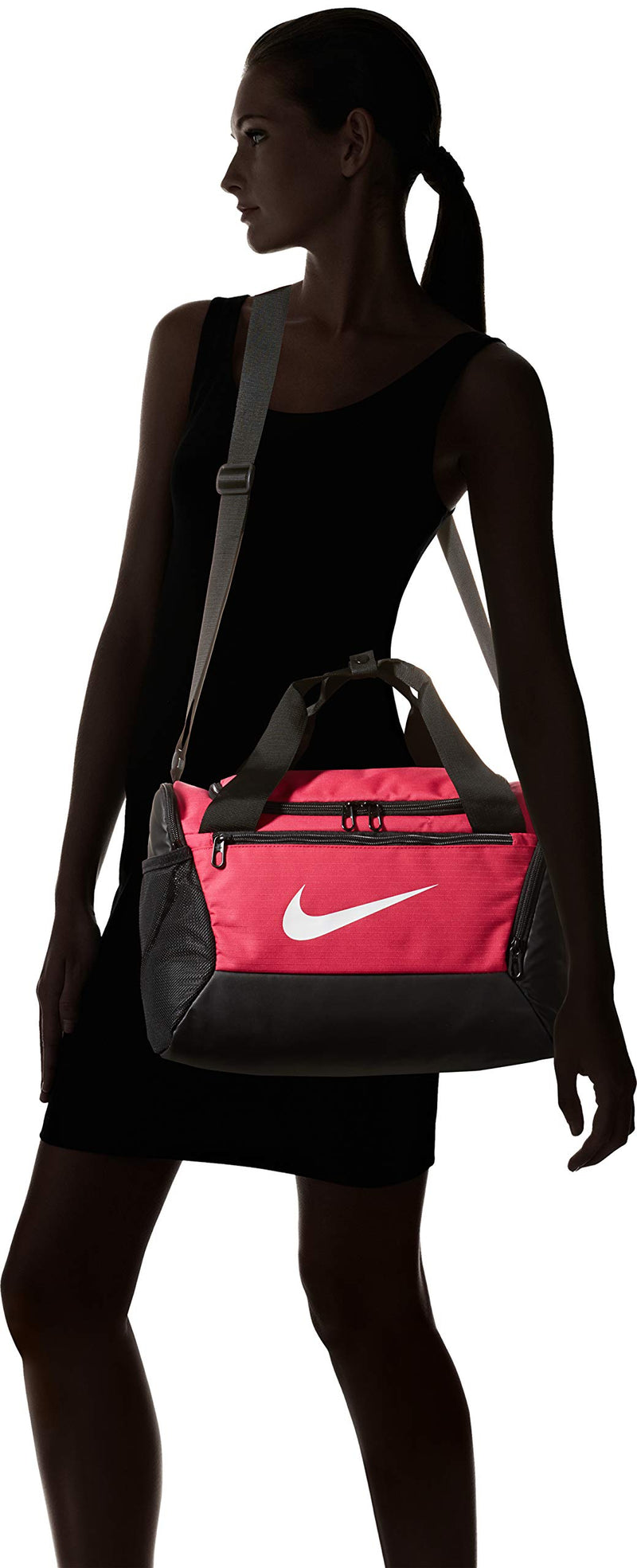 NIKE Brasilia X-Small Duffel - 9.0, Rush Pink/Black/White, Misc - backpacks4less.com