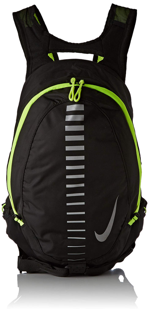 Nike Course Running Backpack for Men and Women in Black and Volt Green - backpacks4less.com