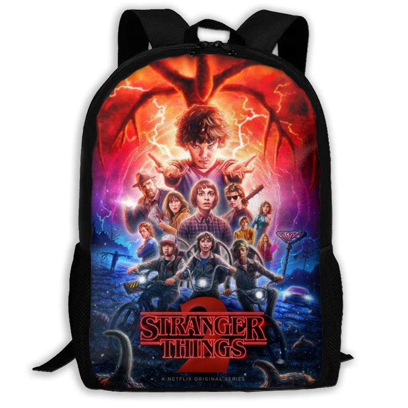 Stranger Things Pattern Backpack, Lightweight Multi-Function College School laptop Bookbag 17 Inches - backpacks4less.com