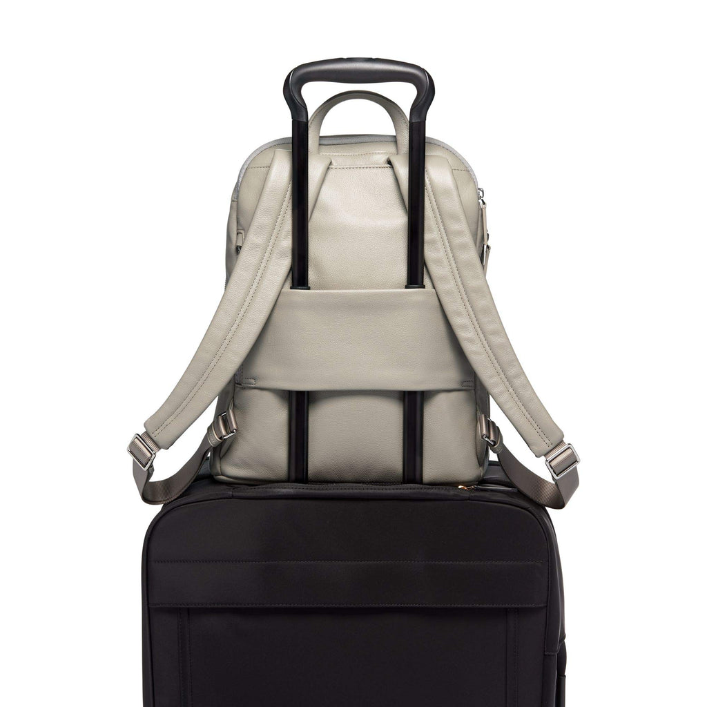 TUMI - Voyageur Hartford Leather Laptop Backpack - 13 Inch Computer Bag For Women - Grey - backpacks4less.com