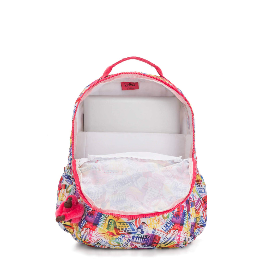 Kipling Seoul Large Printed 15 Laptop Backpack Abstract Leave