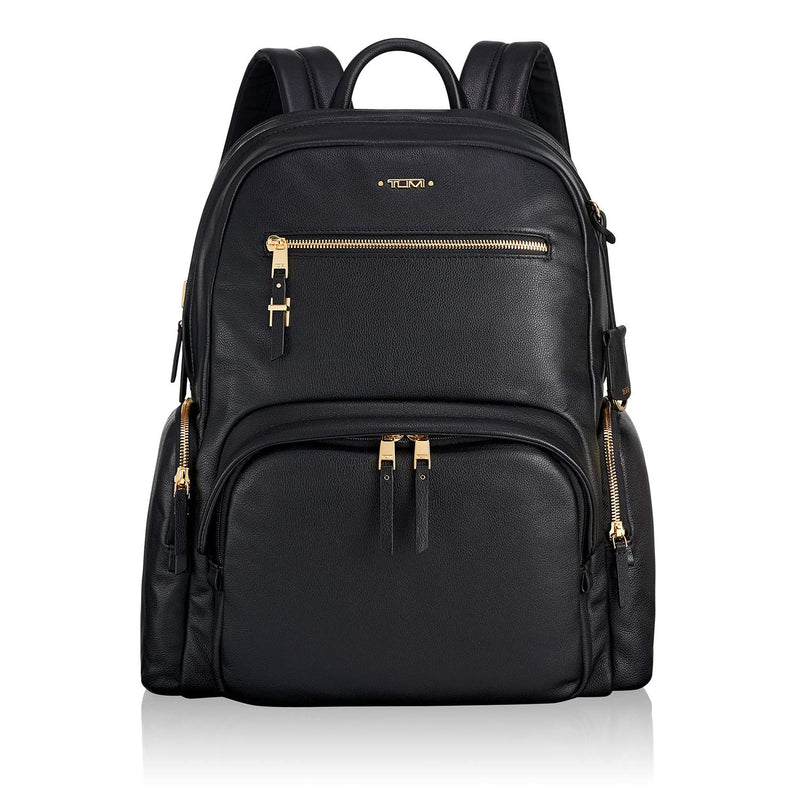 TUMI - Voyageur Carson Leather Laptop Backpack - 15 Inch Computer Bag for Women - Black - backpacks4less.com