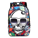 iMaySon 3D Skull Shark Leopard Face Print Backpack Teenager SchoolBag for Boy (Glass-Skull-1) - backpacks4less.com