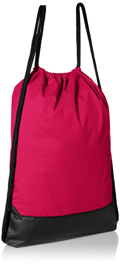 Nike Brasilia Training Gymsack, Drawstring Backpack with Zipper Pocket and Reinforced Bottom, Rush Pink/Rush Pink/White - backpacks4less.com