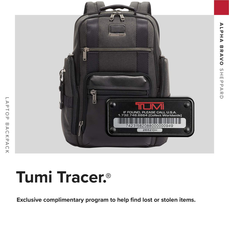 TUMI - Alpha Bravo Sheppard Deluxe Brief Pack Laptop Backpack - 15 Inch Computer Bag for Men and Women - Graphite - backpacks4less.com
