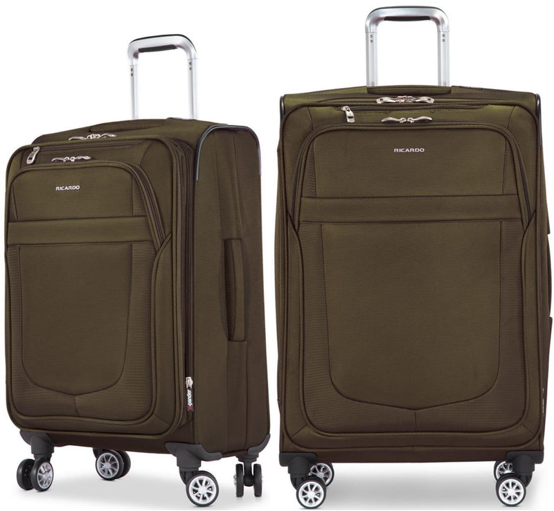 Ricardo Hermosa Softside 2-Piece Set (21" and 26") with FREE Travel Kit (Olive Sage)
